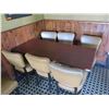 Image 2 : Wooden Rectangular Table on Metal Pedestal Base 66"x30"x30"H w/ 6 Chairs 18"x18"x33"H