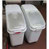 Image 1 : Qty 2 Rubbermaid White Food Storage Bins