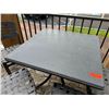 Image 2 : Square Table on Metal Pedestal Base w/ 4 Chairs (outdoors - tops damaged/stained)