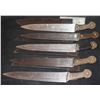 Image 2 : ZZ KNIVES VIKING HERO SWORDS METAL AND WOOD W/ LEATHER SHEATHS LOT OF 5