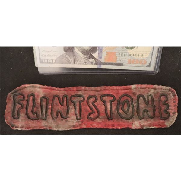 THE FLINTSTONES FLINTSTONE NAME PLAQUE SCREEN USED