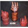 Image 1 : HELLBOY ALL 3 HAND FIST OF DOOM HERO PUPPET SCREEN MATCHED COMPLETE COLLECTION SUPER HERO