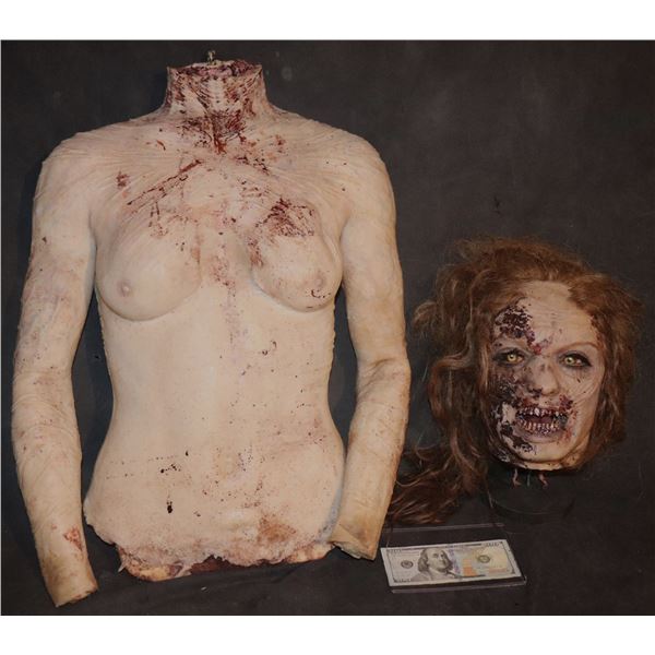 ARMY OF THE DEAD ANIMATRONIC ALPHA QUEEN ZOMBIE ATHENA SEVERED SILICONE HEAD AND BODY PUPPET