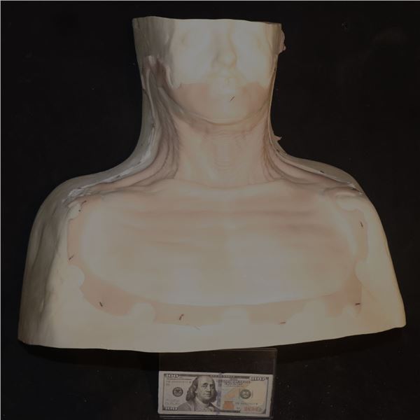 ARMY OF THE DEAD ATHENA ZOMBIE THROAT NECK APPLIANCE ON BUST SILICONE