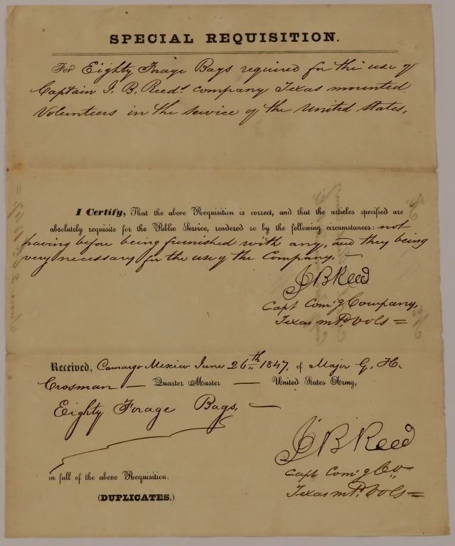 Jim Reed Signature Texas Ranger James B. Reed Signed Document