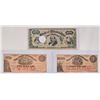 Image 1 : (3) Mississippi Confederate Currency Notes