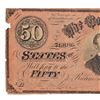 Image 2 : Confederate $50 Civil War Currency Note