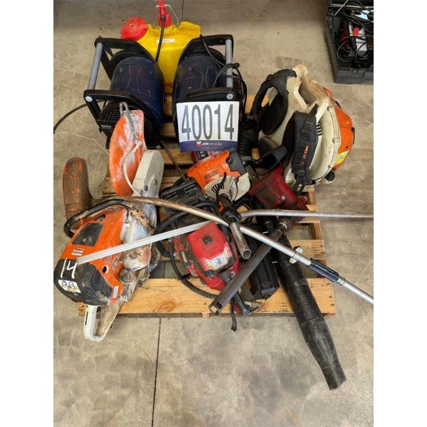BENCH GRINDER, BLOWER, CONCRETE SAW, WEED EATERS & WELDER