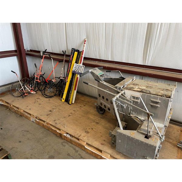 THERMOPLASTIC MARKING APPLICATOR, LEVELS, MEASURING WHEELS, LEVELING ROD