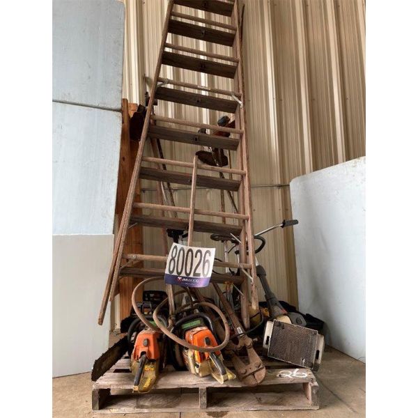 CHAINSAWS, WEED EATERS, LADDER