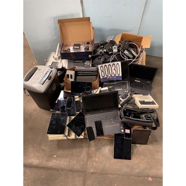 LAPTOPS, TABLETS, CELL PHONES, CALCULATORS, CAMERAS, TYPWRITER, SHREDDER