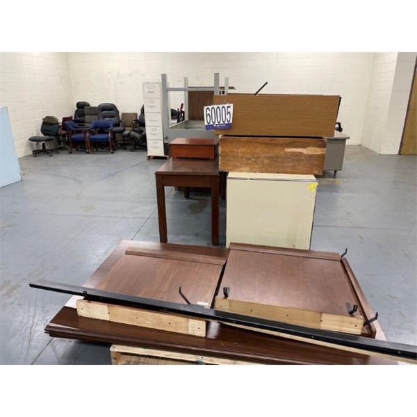 CHAIRS, DESKS,TABLE, VACUUMS, FILE CABINET, MICROWAVE