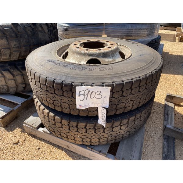 (2) 11R22.5 TIRES W/ RIMS