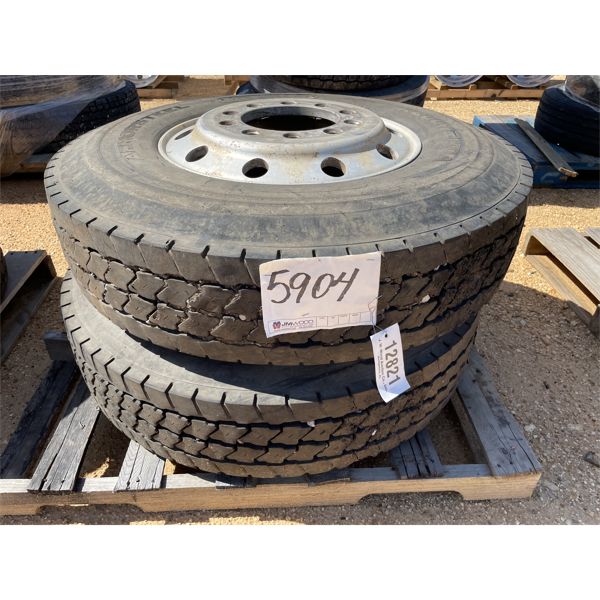 (2) 11R22.5 TIRES W/ RIMS
