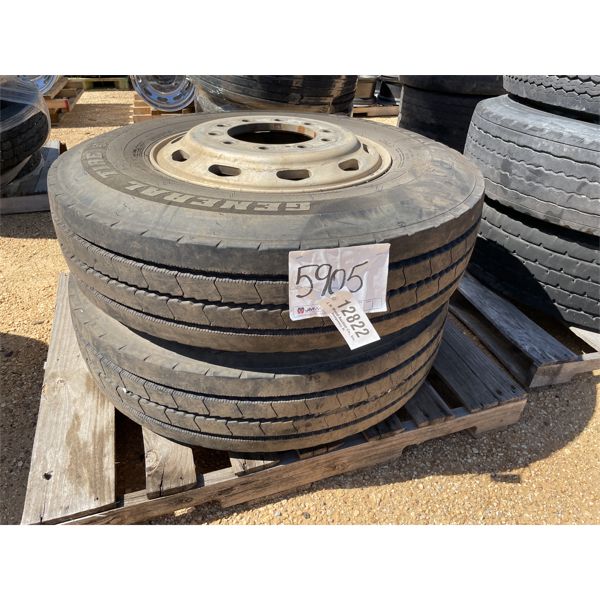 (2) 11R22.5 TIRES W/ RIMS