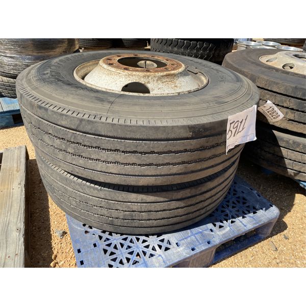 (2) 11R22.5 TIRES W/ RIMS