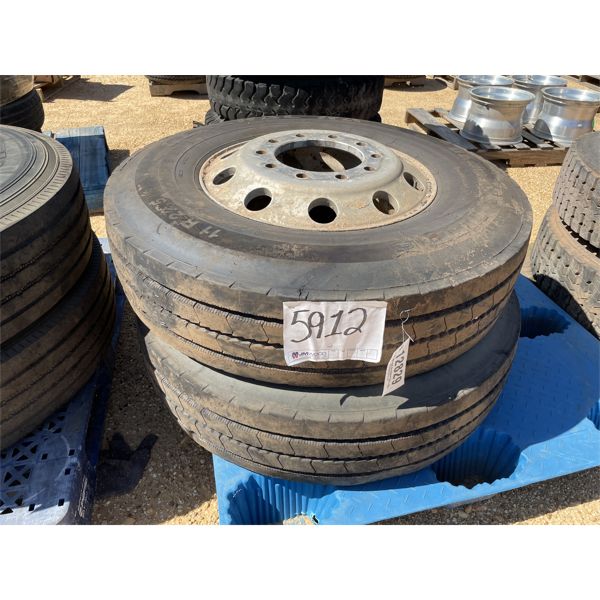 (2) 11R22.5 TIRES W/ RIMS