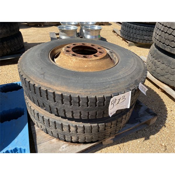 (2) 11R22.5 TIRES W/ RIMS