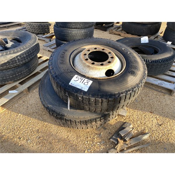 (2) 11R22.5 TIRES W/ RIMS