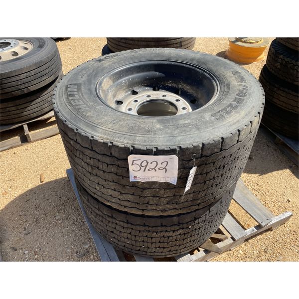 (2) 445/50R22.5 TIRES W/ RIMS