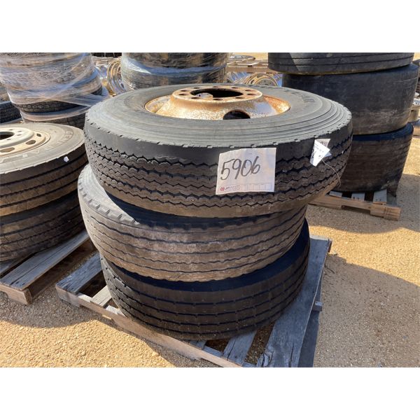 (3) 315/80R22.5 TIRES W/ RIMS