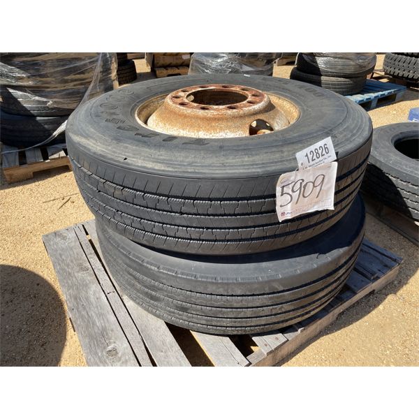 (3) 315/80R22.5 TIRES W/ RIMS