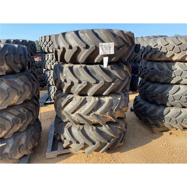 (4) 15.5/80-24 TIRES W/ RIMS