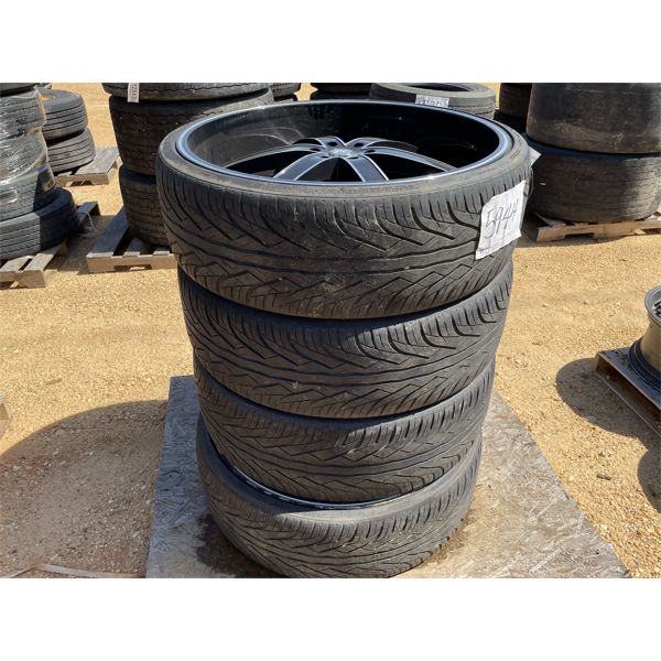 (4) 265/30R30 TIRES W/ RIMS & (4) BLACK RHINO RIMS