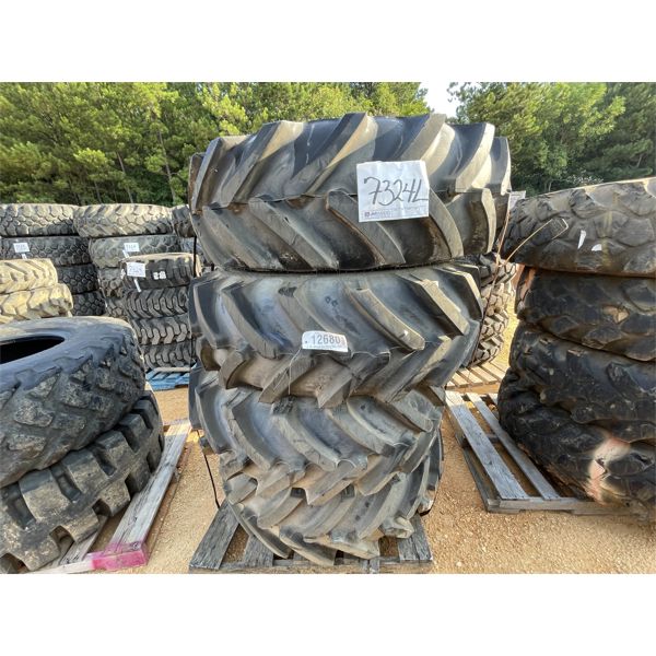 (4) 15.5/80-24 TIRES W/ RIMS