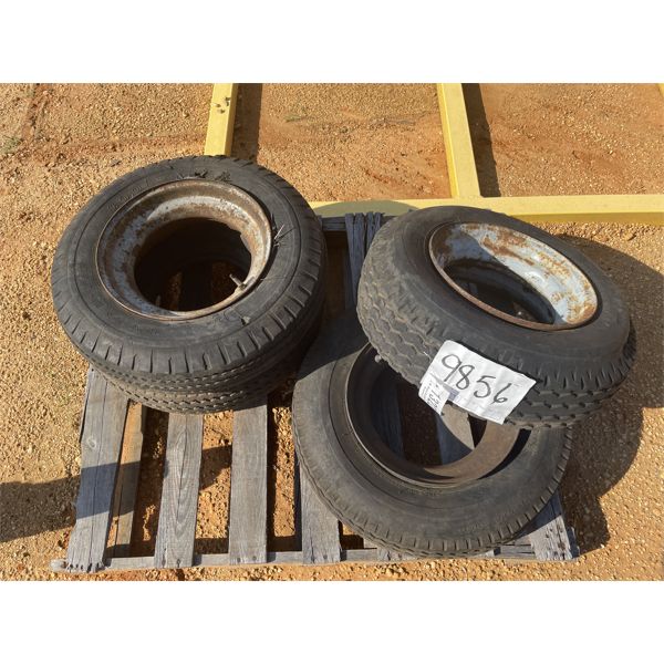 (4) VARIOUS TRAILER TIRES W/ RIMS