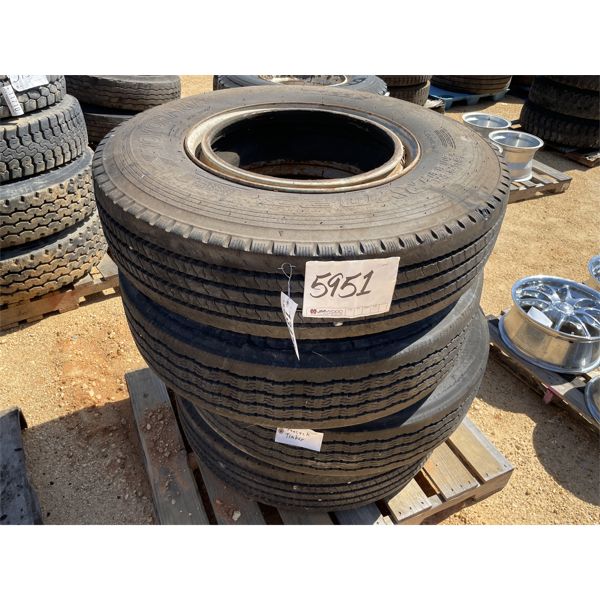 (4) 11R22.5 TIRES W/ RIMS
