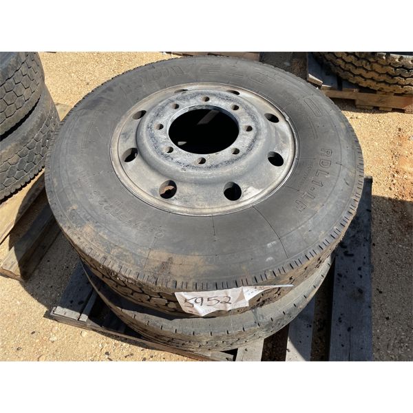 (2) 295/75R22.5 TIRES W/ RIMS