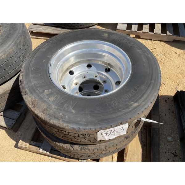 (2) 295/75R22.5 TIRES W/ RIMS