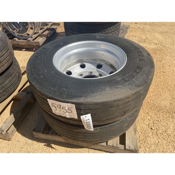 (2) 295/75R22.5 TIRES W/ RIMS
