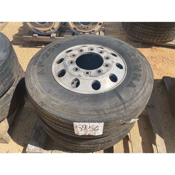 (2) 295/75R22.5 TIRES W/ RIMS