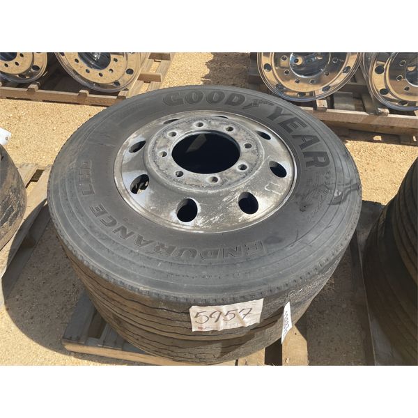 (2) 295/75R22.5 TIRES W/ RIMS