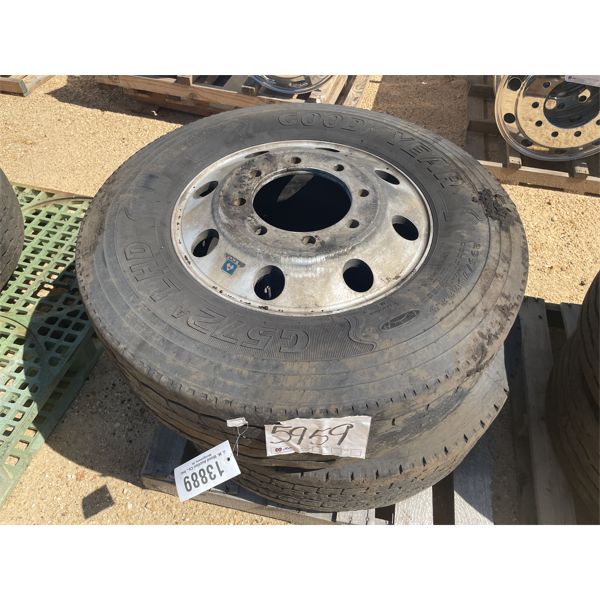 (2) 295/75R22.5 TIRES W/ RIMS