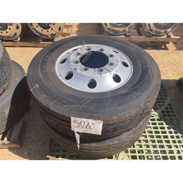 (2) 295/75R22.5 TIRES W/ RIMS