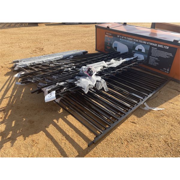 100' STEEL FENCING, (14) 5'X7' PANELS, (14) STEEL POST & HARDWARE