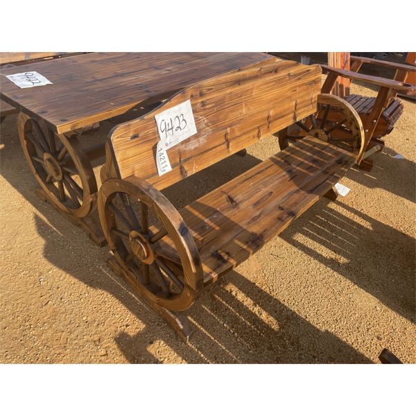 WAGON WHEEL BENCH, 58" WIDE