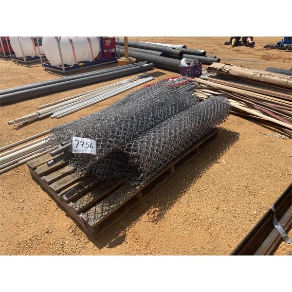 (4) ROLLS OF CHAIN-LINK FENCE & POSTS