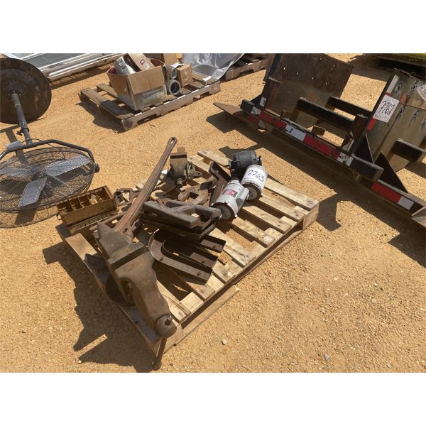 (2) VISES, (3) ELECTRIC MOTOR, (2) PIPE WRENCHES