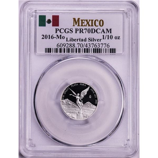 2016-Mo Mexico Proof 1/10 oz Silver Libertad Coin PCGS PR70DCAM