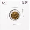 Image 1 : 1854 Type 1 $1 Liberty Head Gold Dollar Coin