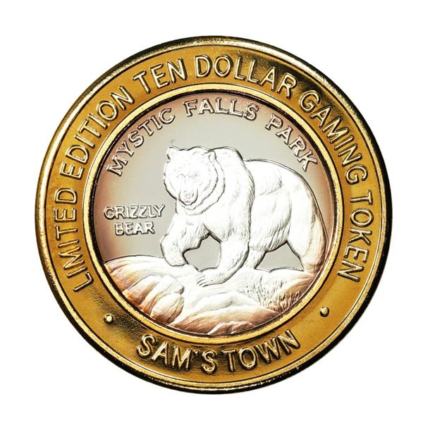 .999 Silver Sam's Town Las Vegas Nevada $10 Casino Limited Edition Gaming Token