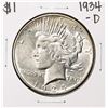 Image 1 : 1934-D $1 Peace Silver Dollar Coin