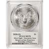 Image 2 : 2020-(S) $1 American Silver Eagle Coin PCGS MS70 FDOI S.F. Mint Jim Peed Signature