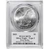 Image 2 : 2021 Type 2 $1 American Silver Eagle Coin PCGS MS70 Damstra Signature First Strike