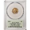 Image 2 : 2021 Type 1 $5 American Gold Eagle Coin PCGS MS70 FDOI Cleveland Signature