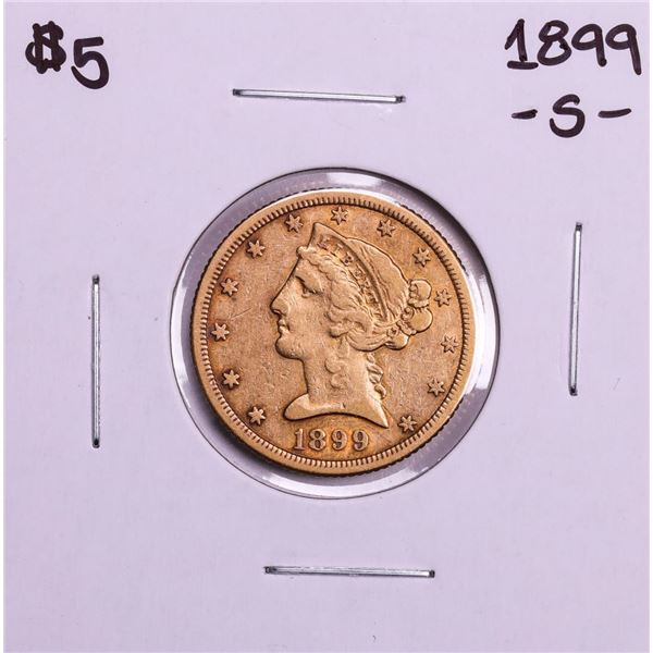 1899-S $5 Liberty Head Half Eagle Gold Coin